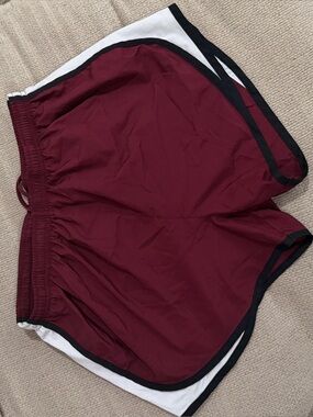 Sport-Tek Maroon & Light Gray Athletic Shorts